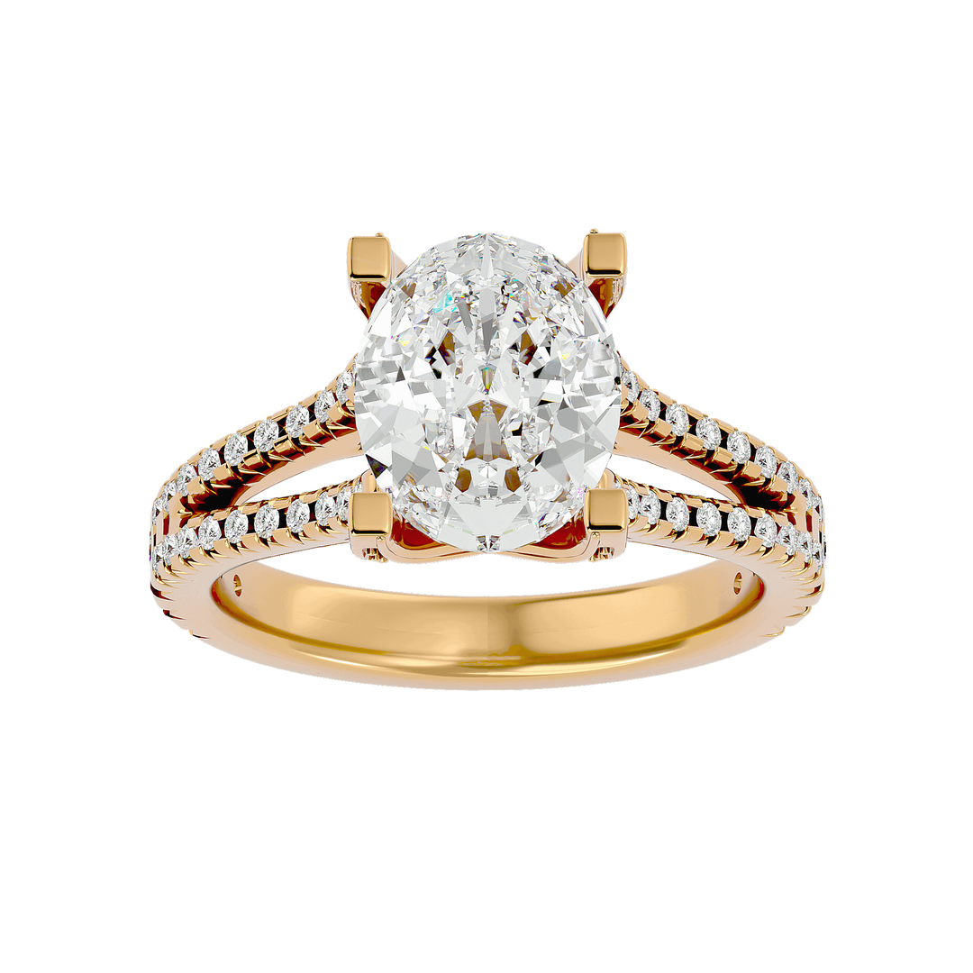 Coco 2.4ct Oval Side Stone Lab Diamond Ring
