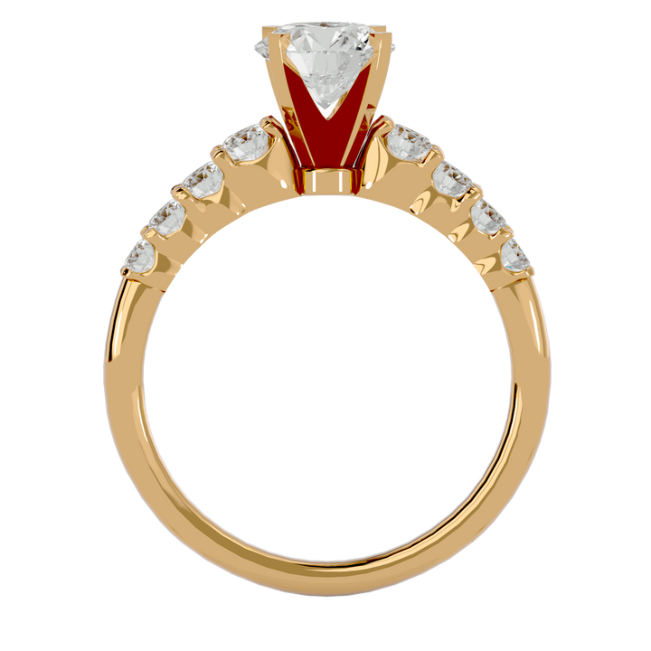 Lana 1.10ct Round Side Stone Lab Diamond Ring
