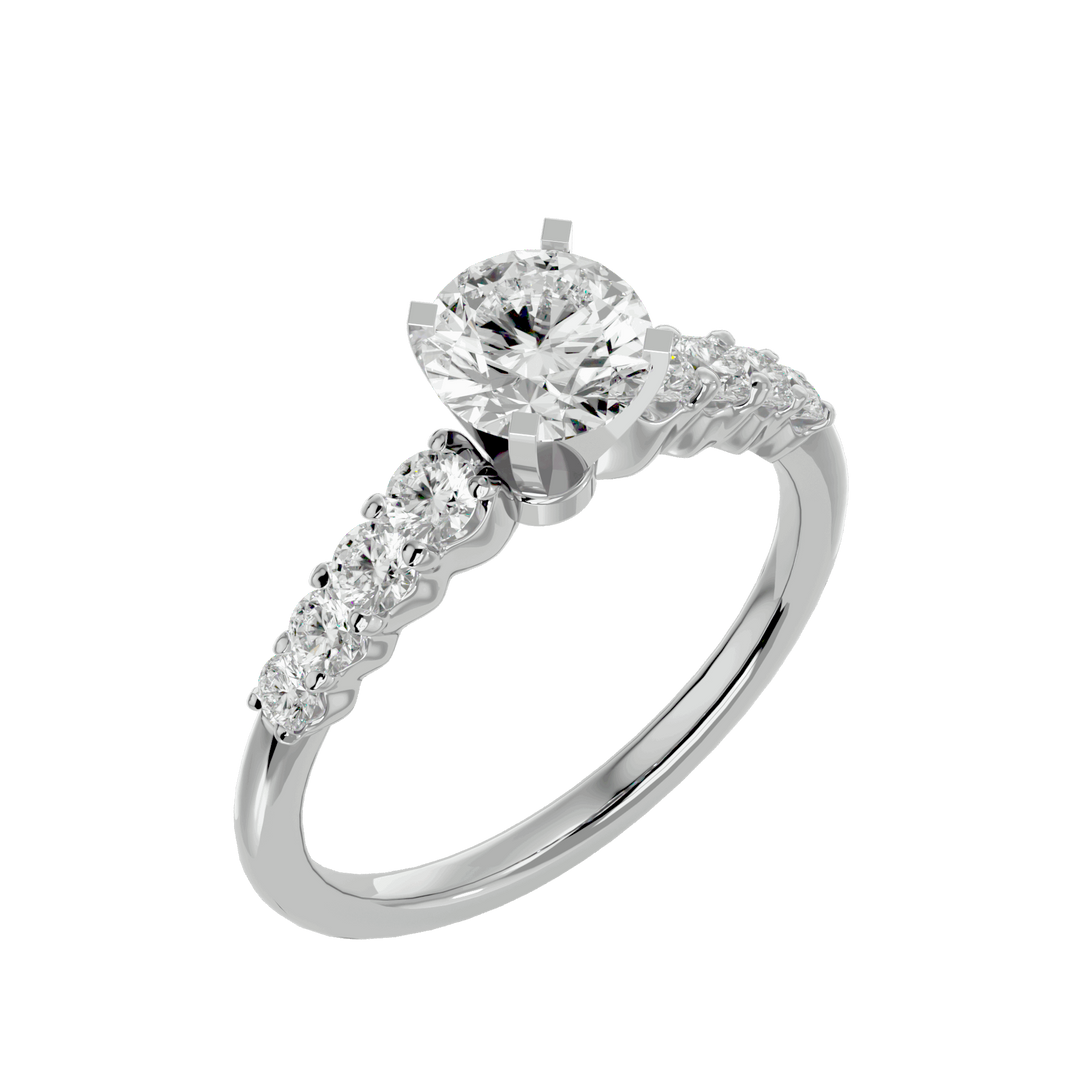 Lana 1.10ct Round Side Stone Lab Diamond Ring