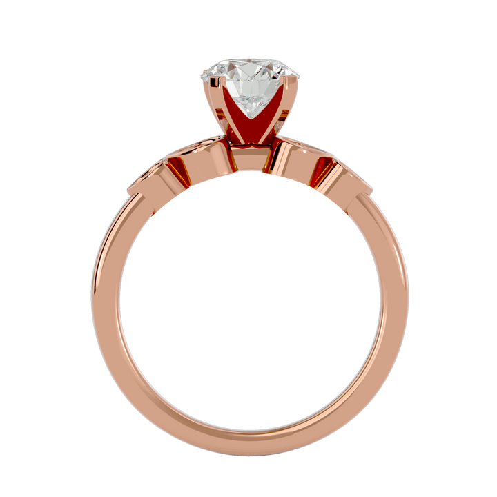 Adya 1.1ct Round Side Stone Lab Diamond Ring
