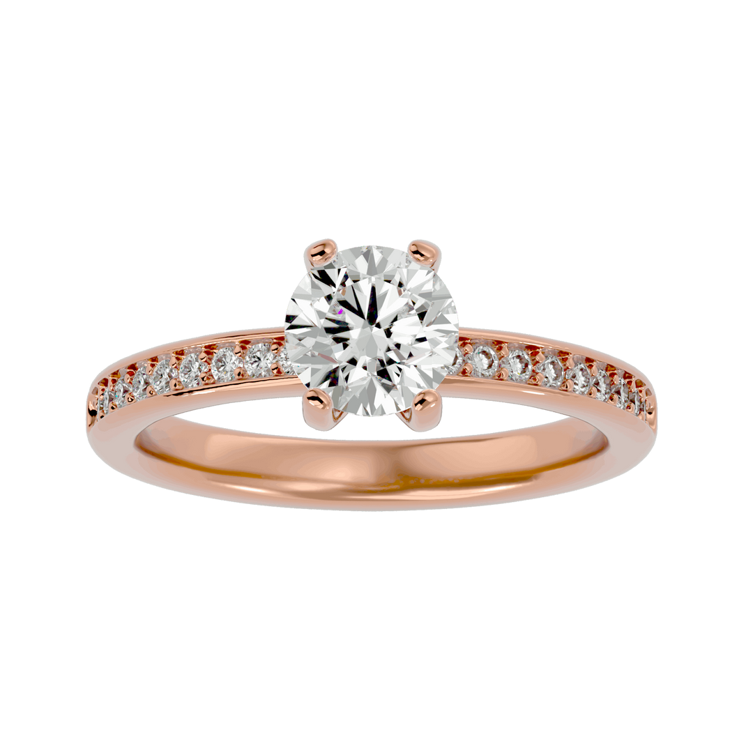 Maeve 1.30ct Round Side Stone Lab Diamond Ring