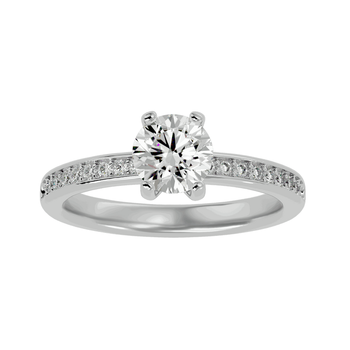 Maeve 1.30ct Round Side Stone Lab Diamond Ring