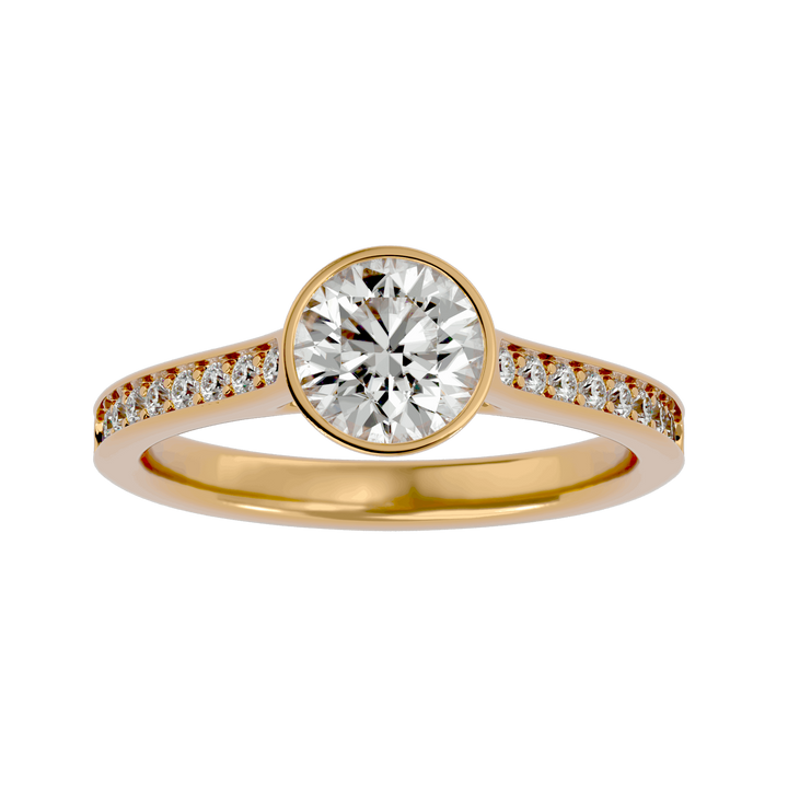 Katniss 1.30ct Round Side Stone Lab Diamond Ring