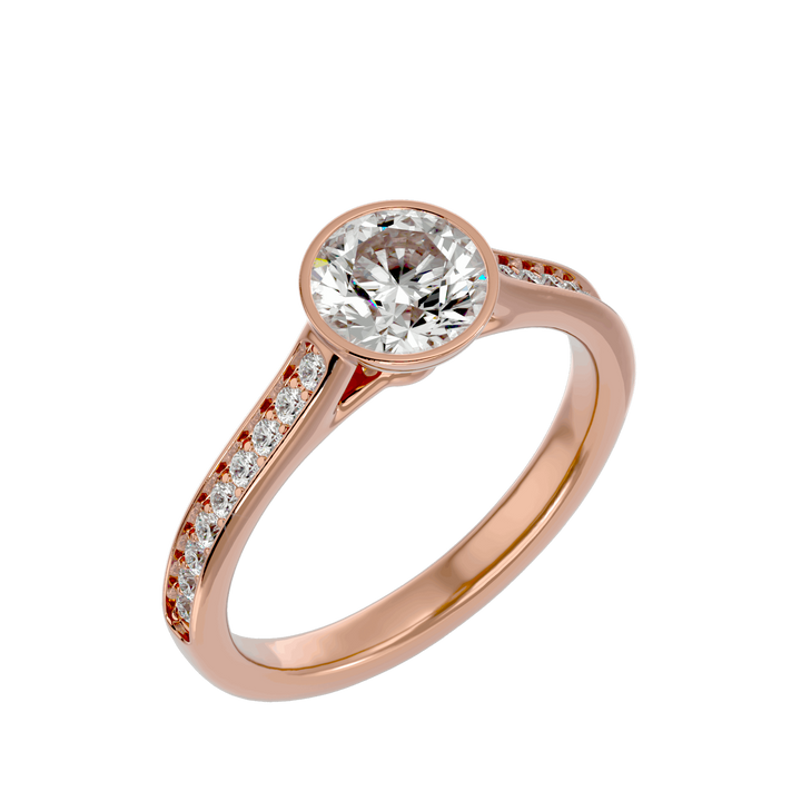 Katniss 1.30ct Round Side Stone Lab Diamond Ring