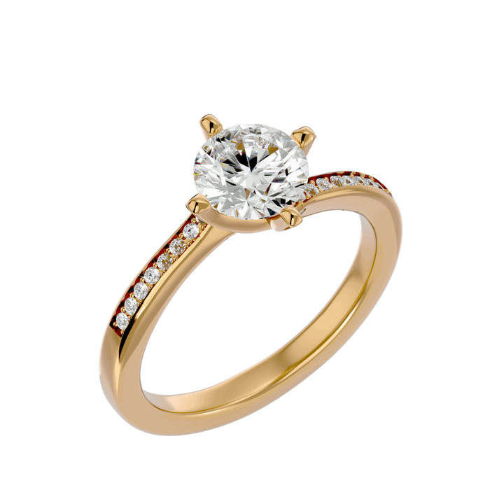 Odessey 1.00ct Round Side Stone Lab Diamond Ring