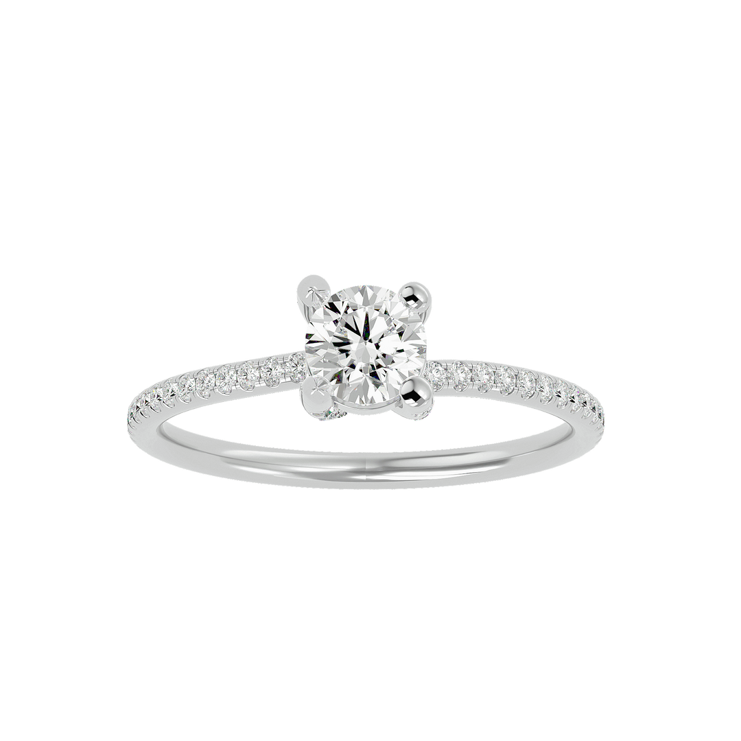 Aster 0.5ct Round Side Stone Lab Diamond Ring